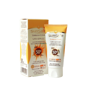 کرم ضد آفتاب رنگی سان سیف +SPF50 فاقد جاذب های شیمیایی مناسب پوست حساس ۵۰ میلی لیتر